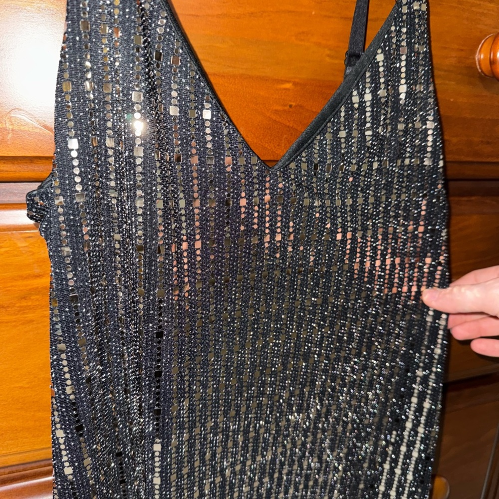 Black and Silver Sequin Dress